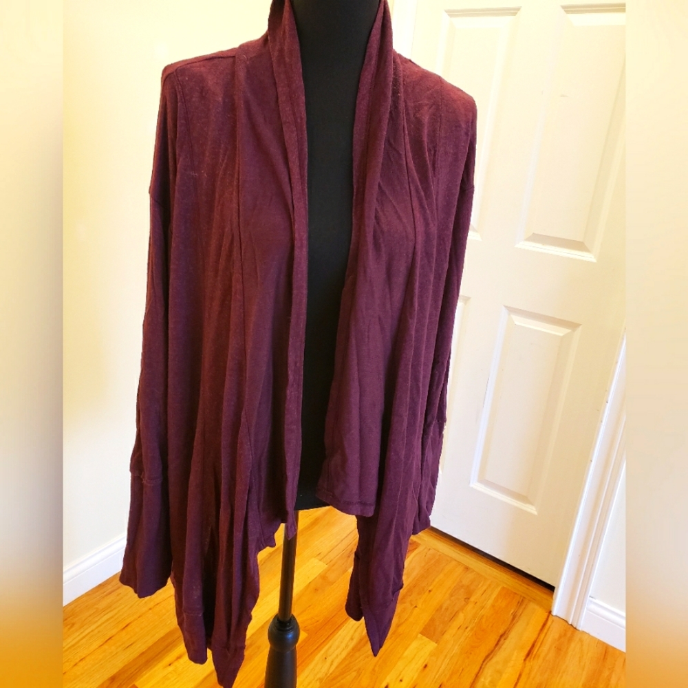 Womans SO brand, size XL burgundy color open front cardigan